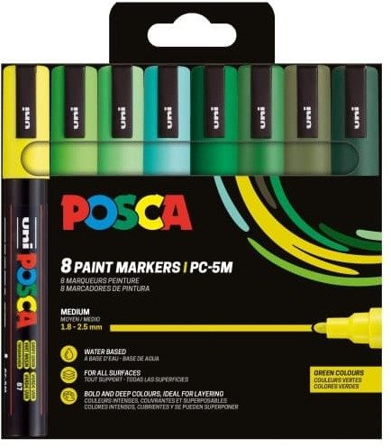 Posca Paintmarker POSCA PC-5M 8 stk. Green Colours