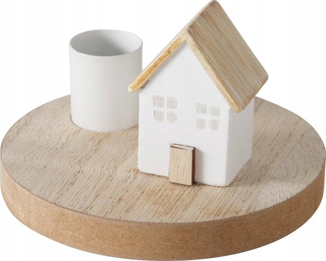 Boltze Świecznik z domkiem na podstawce DOMICIL, wys. 6,5 cm