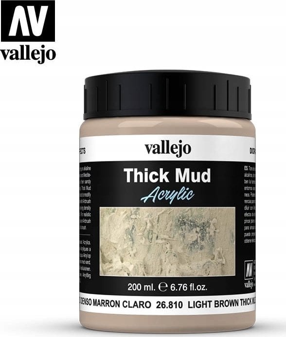 Vallejo : 26.810 - Diorama FX - Thick Mud - Light Brown Mud (200 ml)
