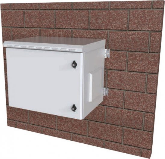 Szafa wisząca Techly 12U Rack 19, IP55, pełne drzwi 600x450 szara