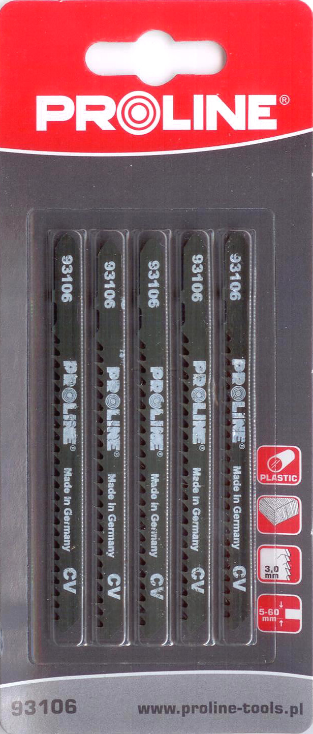 Pro-Line Brzeszczot do wyrzynarek typ U 75x100mm do tworzyw sztucznych 5szt. - 93406
