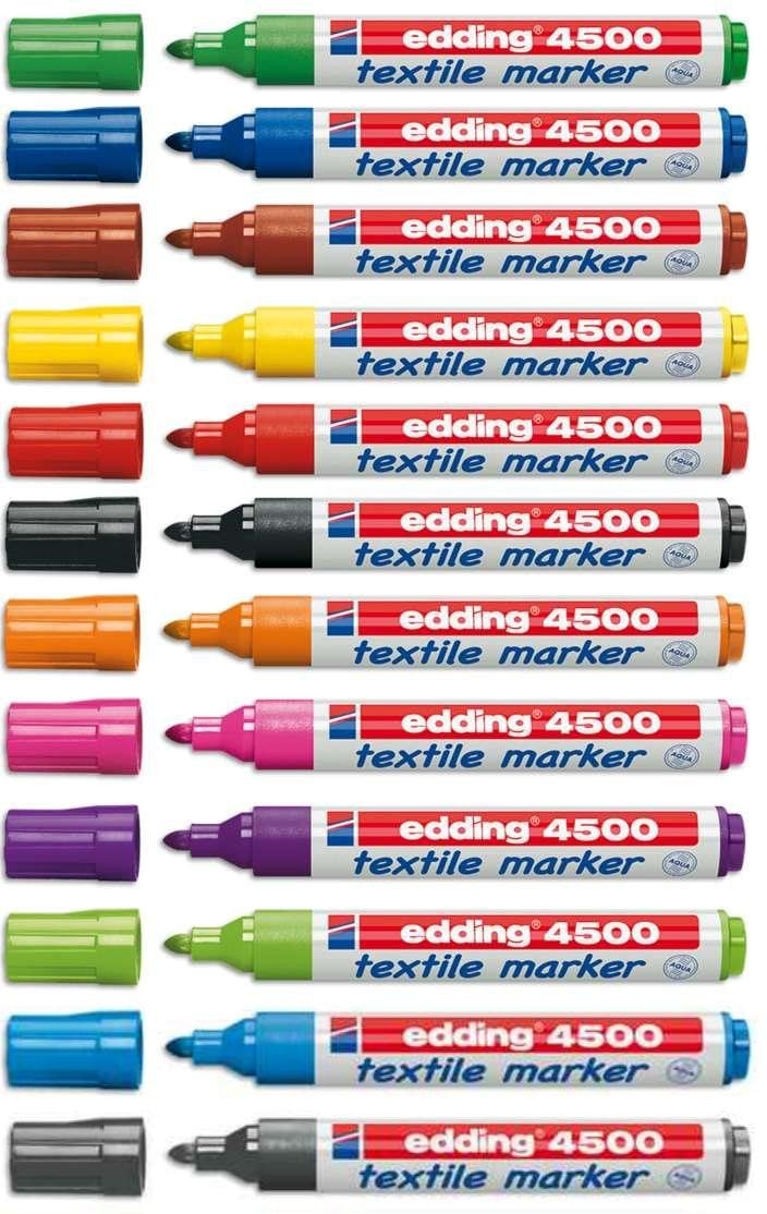 Edding Edding 4500, 12 pc(s), Black, Blue, Green, Red, Bullet tip, White, Plastic, 2 mm