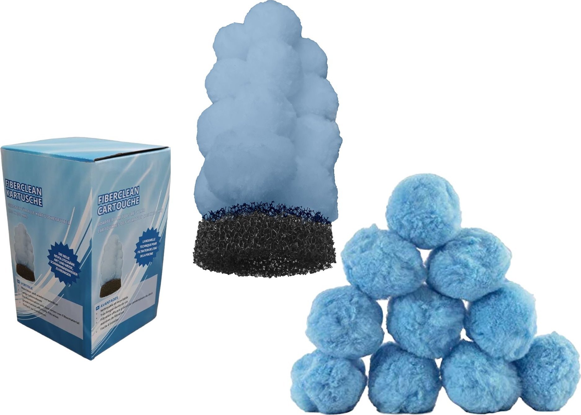 Coil Coil kulki filtracyjne aqualoon blue zamiennik filtrów kartuszowych do bestway/intex 70g