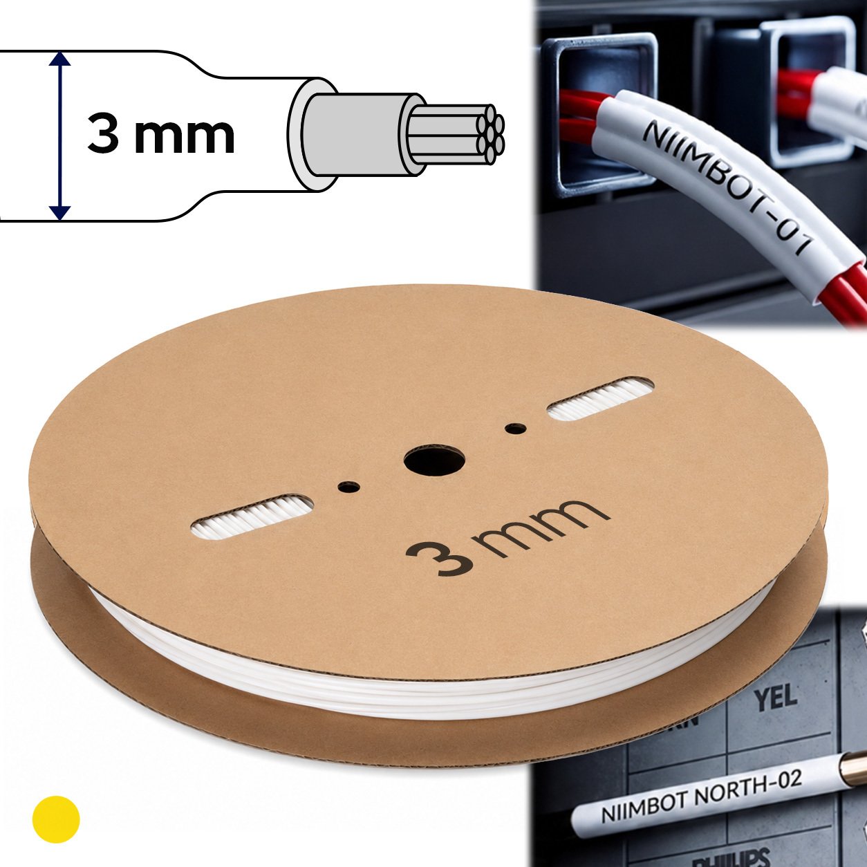Niimbot Rurki termokurczliwe do drukarki Niimbot C1 oznaczanie kabli przewodów 3mm