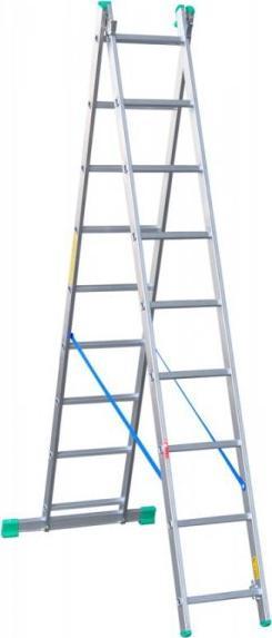 Drabex DRABINA ALUMINIOWA 2-ELEMENTOWA 421CM 9+9 SZCZEBLI