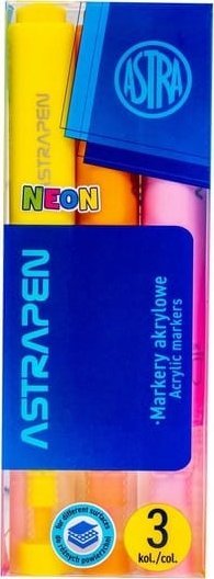 Astra Markery trójkątne akrylowe ASTRAPEN NEON - 3 kolory PET box