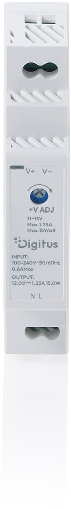 Digitus DIGITUS 12V / 1.25A / 15W Step-Shape DIN-Rail power supply Ultra-Slim Class II