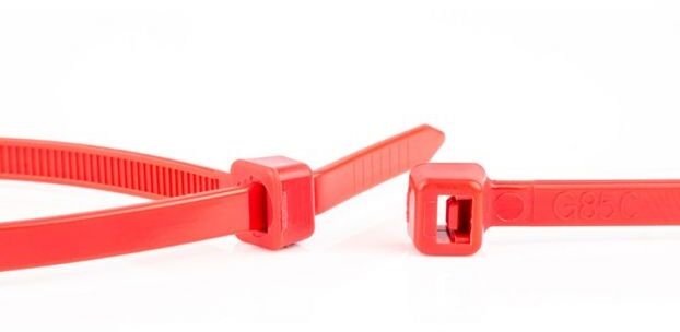 Stabilus WKK Złączki kablowe z tworzywa sztucznego Czerwony 100x2,5mm 100 St.