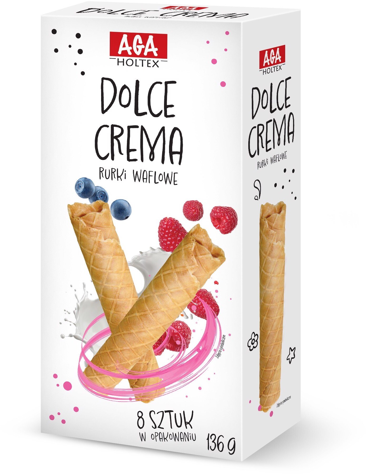 Aga Holtex Wafelki do lodów Dolce Rurki 136 g
