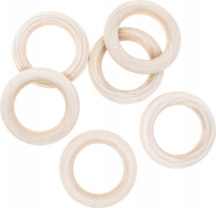 DP Craft DREWNIANE KÓŁKO DO MAKRAMY 55MM, 6 SZT.