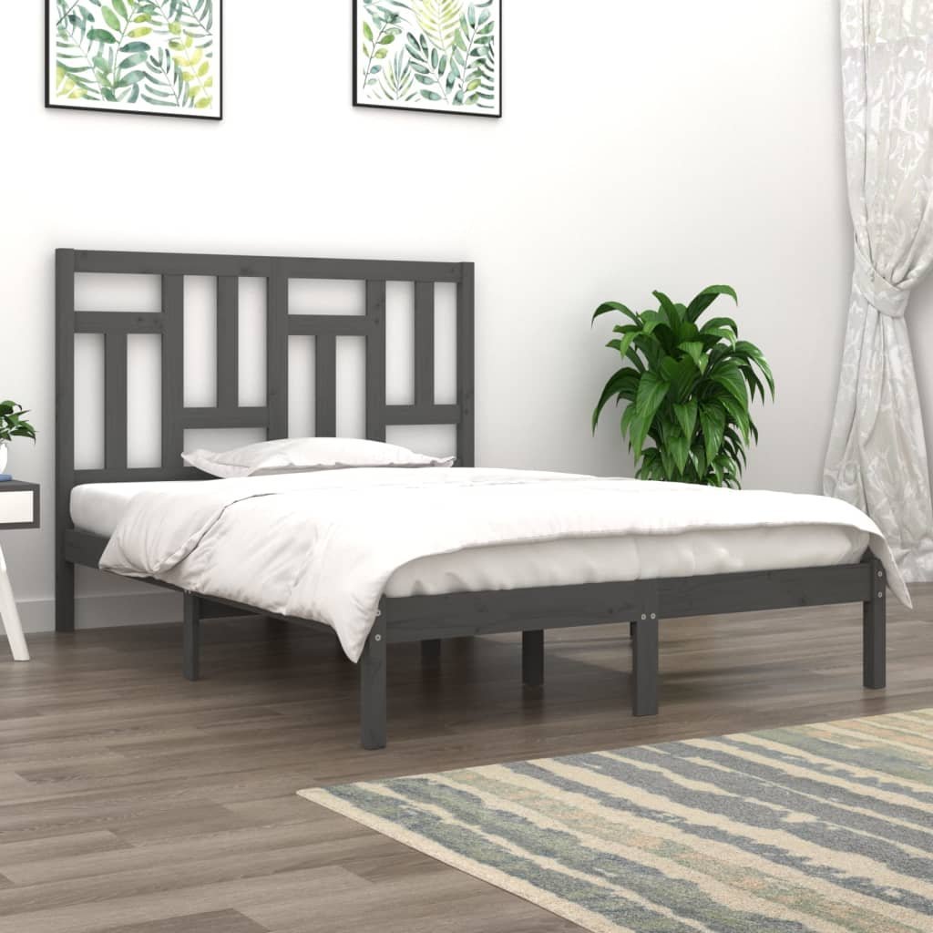 Фото - Ліжко VidaXL Rama łóżka, szara, lite drewno sosnowe, 160 x 200 cm 