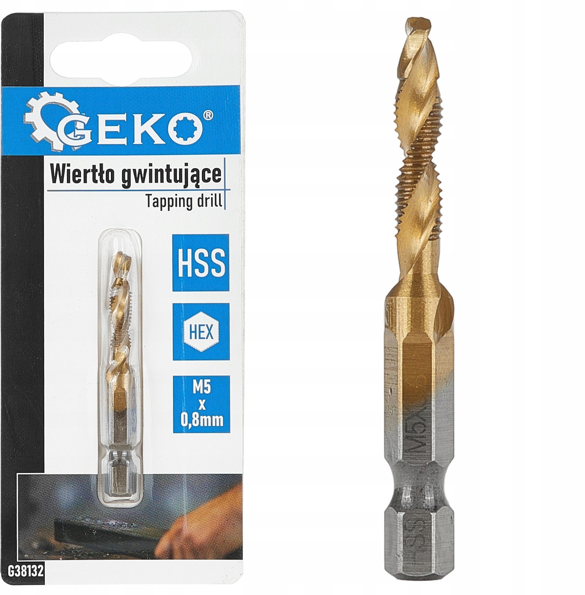 Wiertło gwintujące HSS M5 x 0,8mm HEX (50/250)