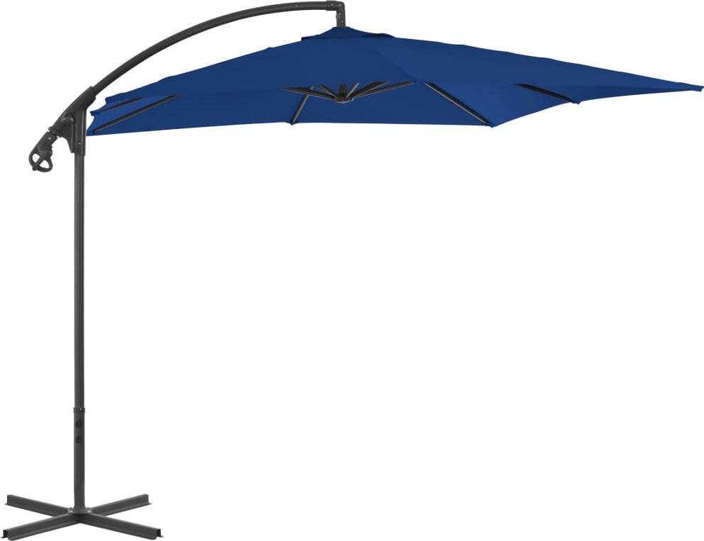 Zdjęcia - Parasol VidaXL  wiszący ze stalowym słupkiem, 250 x 250 cm, lazurowy 