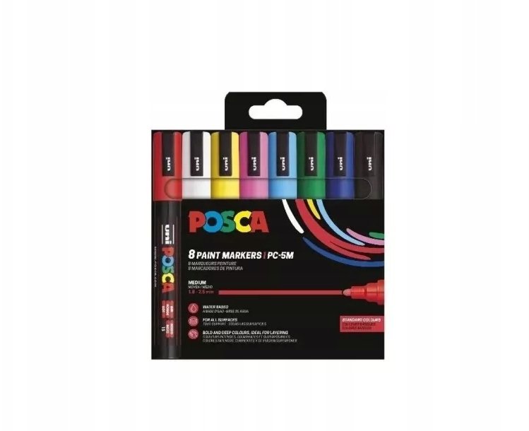Posca POSCA PC-5M 8stk Basis Farver