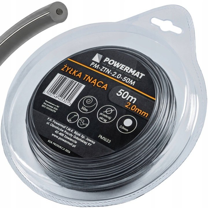 Powermat Żyłka Okrągła Wzmocniona 2.0MM 50M