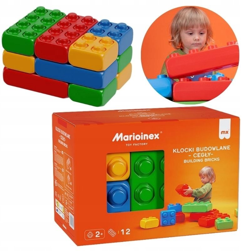Marioinex Klocki budowlane "cegły" 12 el.