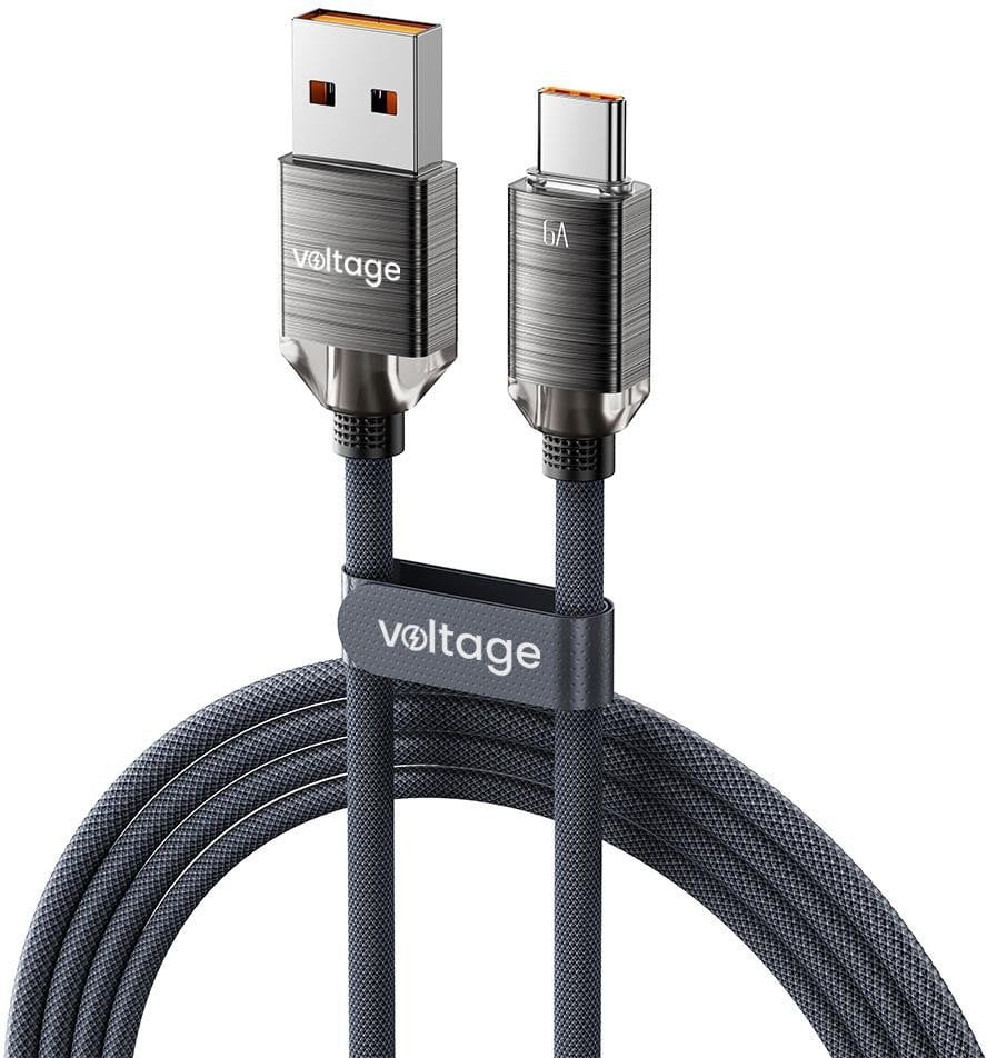 Kabel USB voltage USB-A + USB-C - USB-C 1 m Czarny (VEKC66AC100BK)