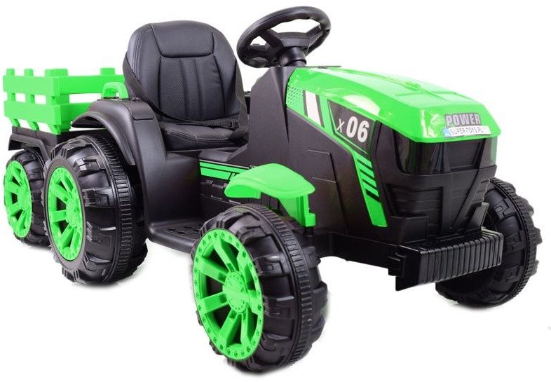 WIELKI TRAKTOR NA AKUMULATOR Z PRZYCZEPĄ "POWER 06", MIĘKKIE SIEDZENIE/WH-777 EDUKAMP