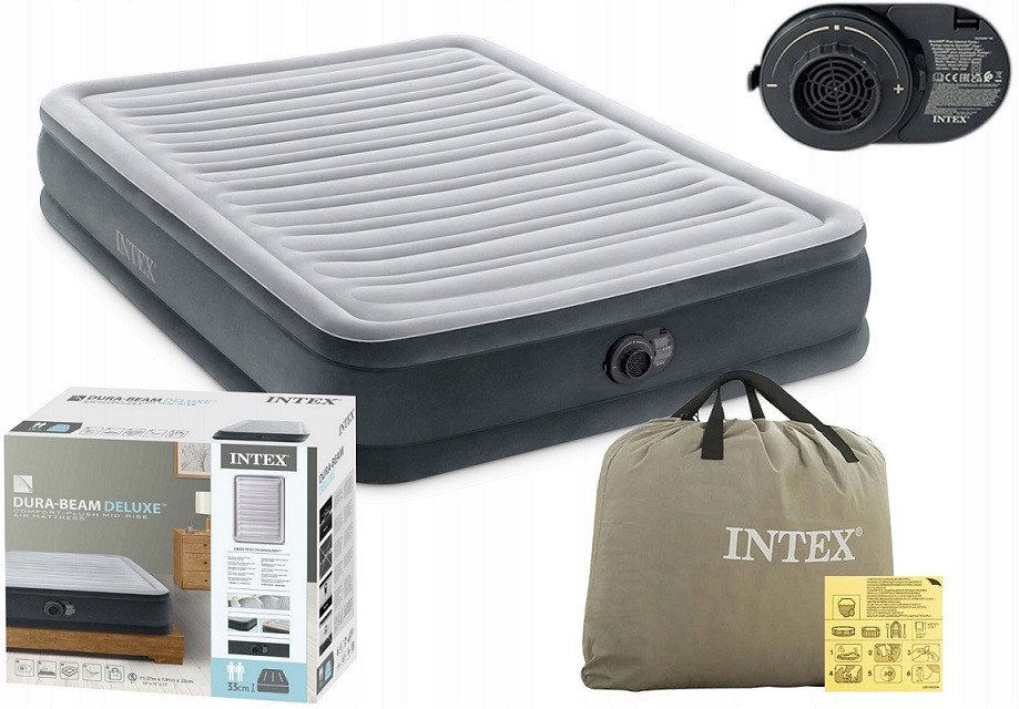 Materac dmuchany Air Bed Comfort-Plush Full 137x191x33 z pompką Intex 67768