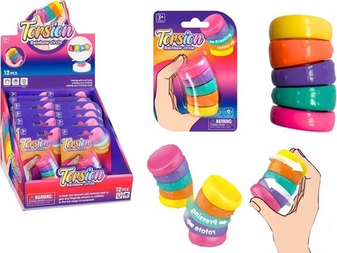 LeanToys Zabawka Sensoryczna Antystresowe Tęczowe Kółka Rotacyjne