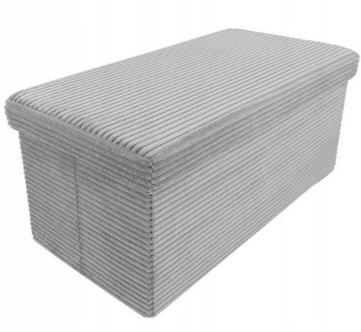 Pufa tapicerowana otwierana sztruks LAMPAS DUO 60x30 cm j. szara 2w1