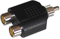 Adapter AV LechPol RCA (Cinch) - RCA (Cinch) x2 czarny (ZLA0307)