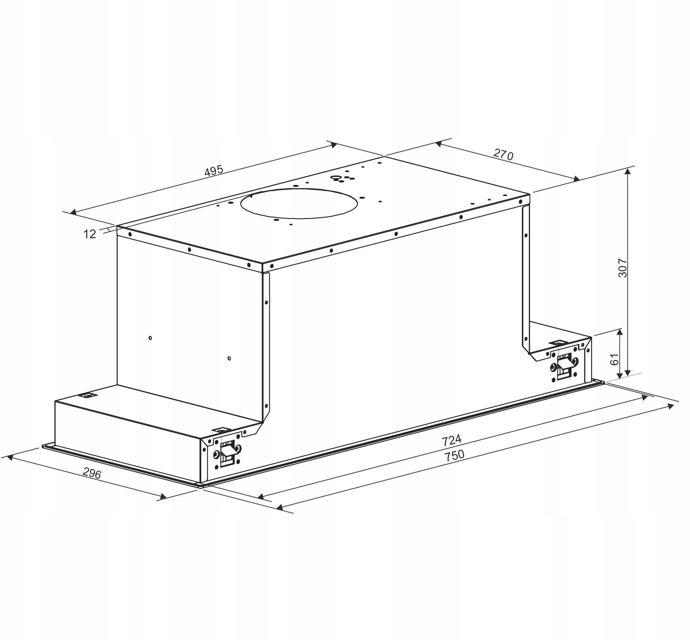 Okap Berg OKAP MAESTRO 75 Biały podszafkowy 80 _ MAEOPPODWH8025