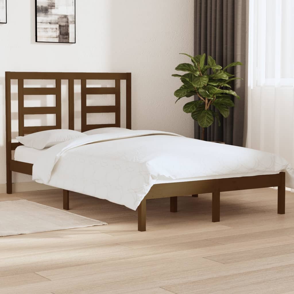 Фото - Ліжко VidaXL Rama łóżka, miodowy brąz, lite drewno, 120x190 cm, podwójna 