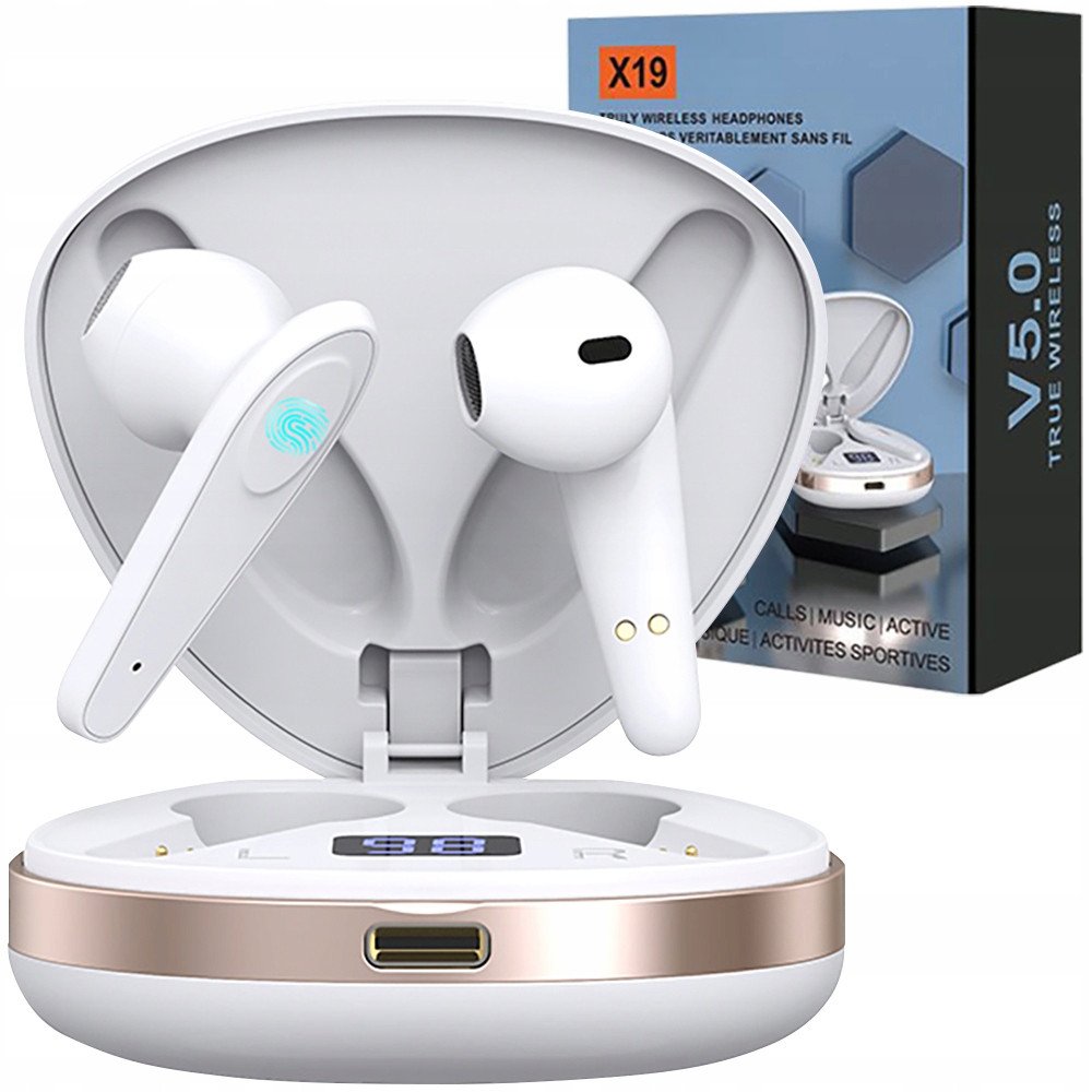 SŁUCHAWKI MUSZLA X19 WHITE