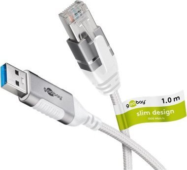 Goobay Kabel Ethernet USB-A 3.0 do RJ45, Slim, 1 m - Długość kabla 1 m
