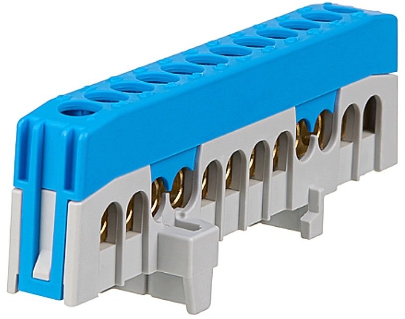 Elektro-Plast Listwa zaciskowa przewodu zerowego 12X16mm2 do montażu na szynie DIN35 690V 63A niebie...