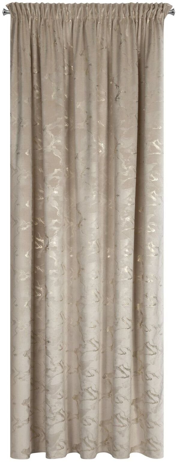 Zasłona gotowa RAJA 140x270 beżowa połysk welwet taśma