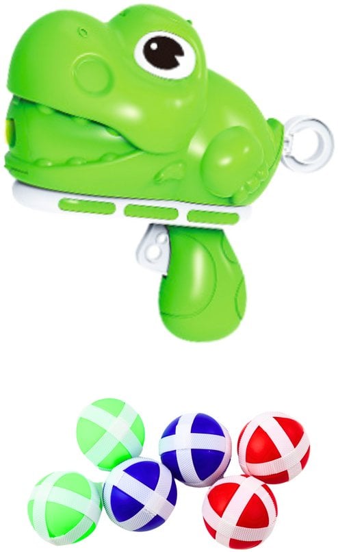LeanToys Zabawki zręcznościowe Gra zręcznościowa Strzał Do Celu (Pistolet Kulki Na Rzep Dinozaur)