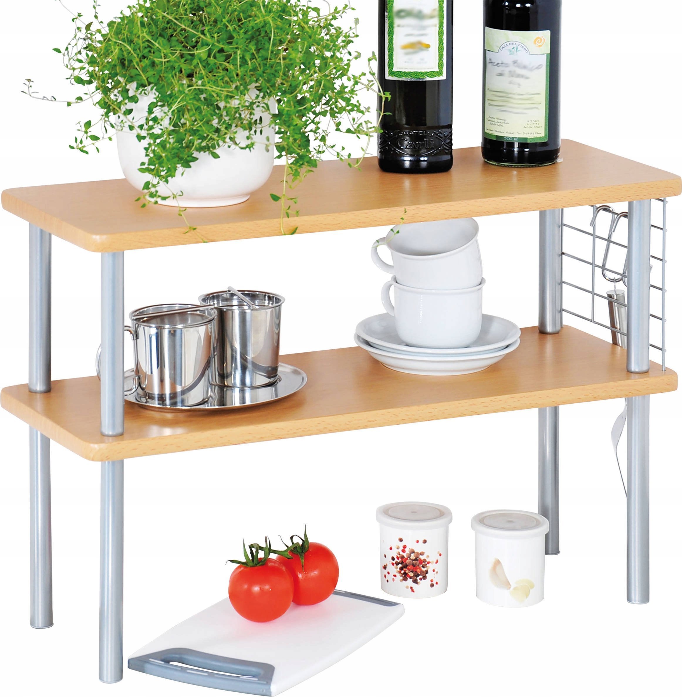 Kesper Półka kuchenna na blat, 2-poziomowa, drewno bukowe,