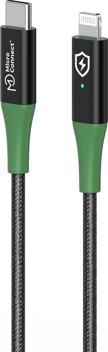 Kabel USB MicroConnect Lightning - USB-C 1 m Czarny (Smart Charge MFI USB-C to)