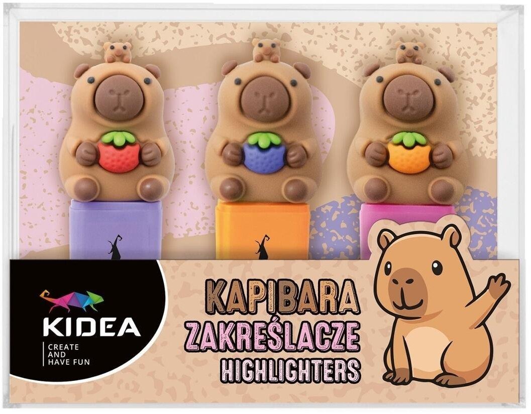 Derform Zakreślacze Kapibara 3szt KIDEA