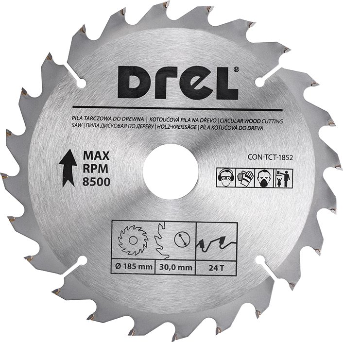 Drel DREL Piła Tarczowa Do Drewna 185mm 24T Widiowa Uniwersalna