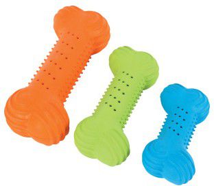 Zolux Zabawka kauczukowa kość chrupiąca14 cm różne kolory