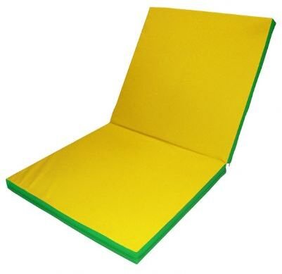Małpiszon materac gimnastyczny Gamma 200x100x8 dwuczęściowy zielono-żółty