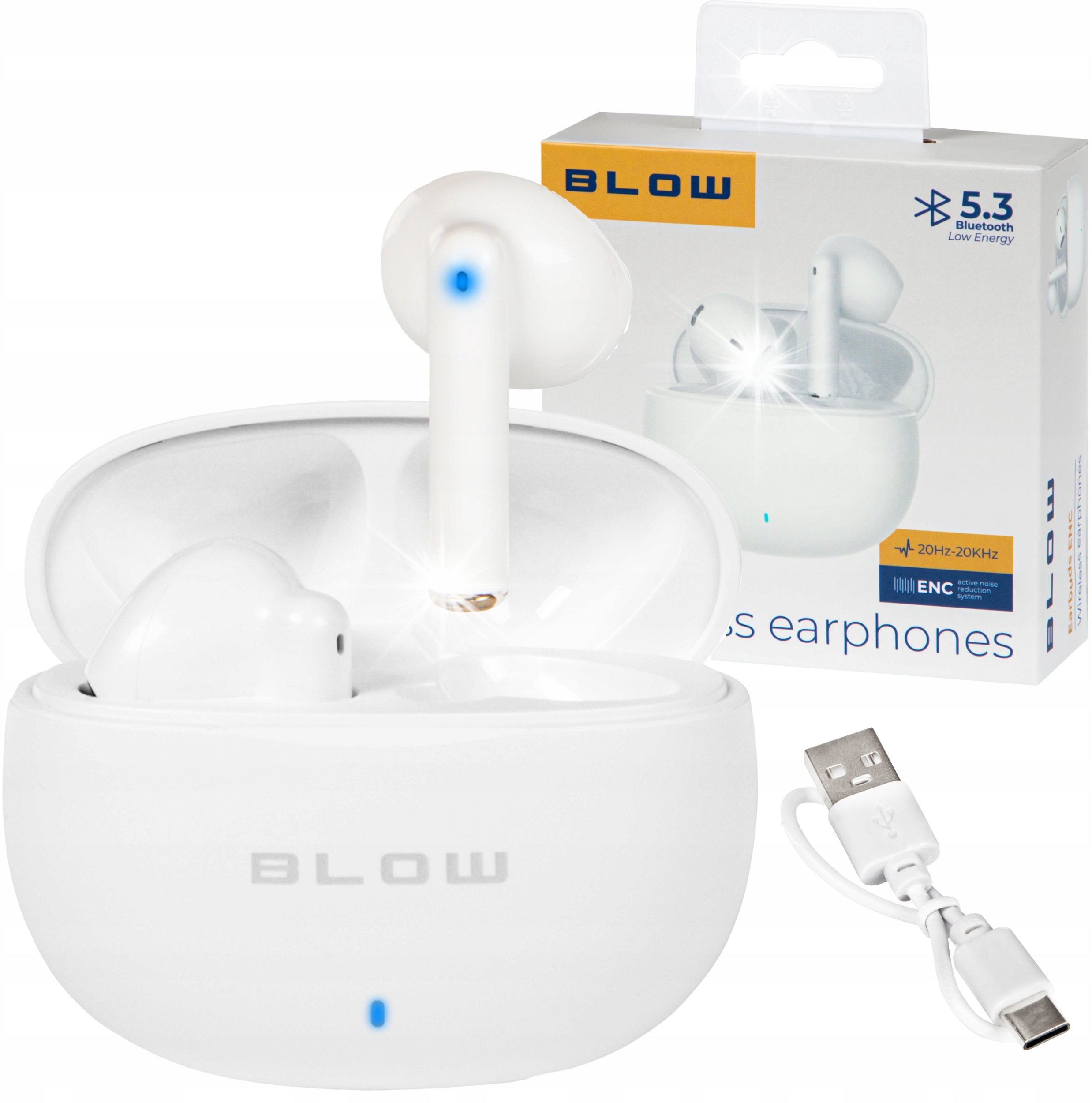 Słuchawki Blow SŁUCHAWKI BEZPRZEWODOWE DOUSZNE BLUETOOTH ANC MIKROFON SPORTOWE POWERBANK