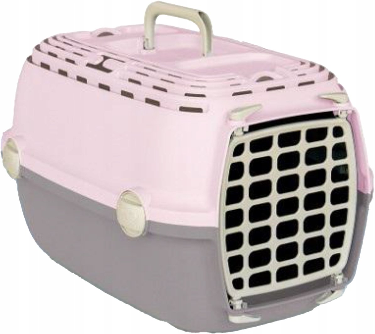 Aptel Klatka transportowa Horizon 1 z plastikowymi drzwiami 48x32x30cm różowy/szary (8003507930018)