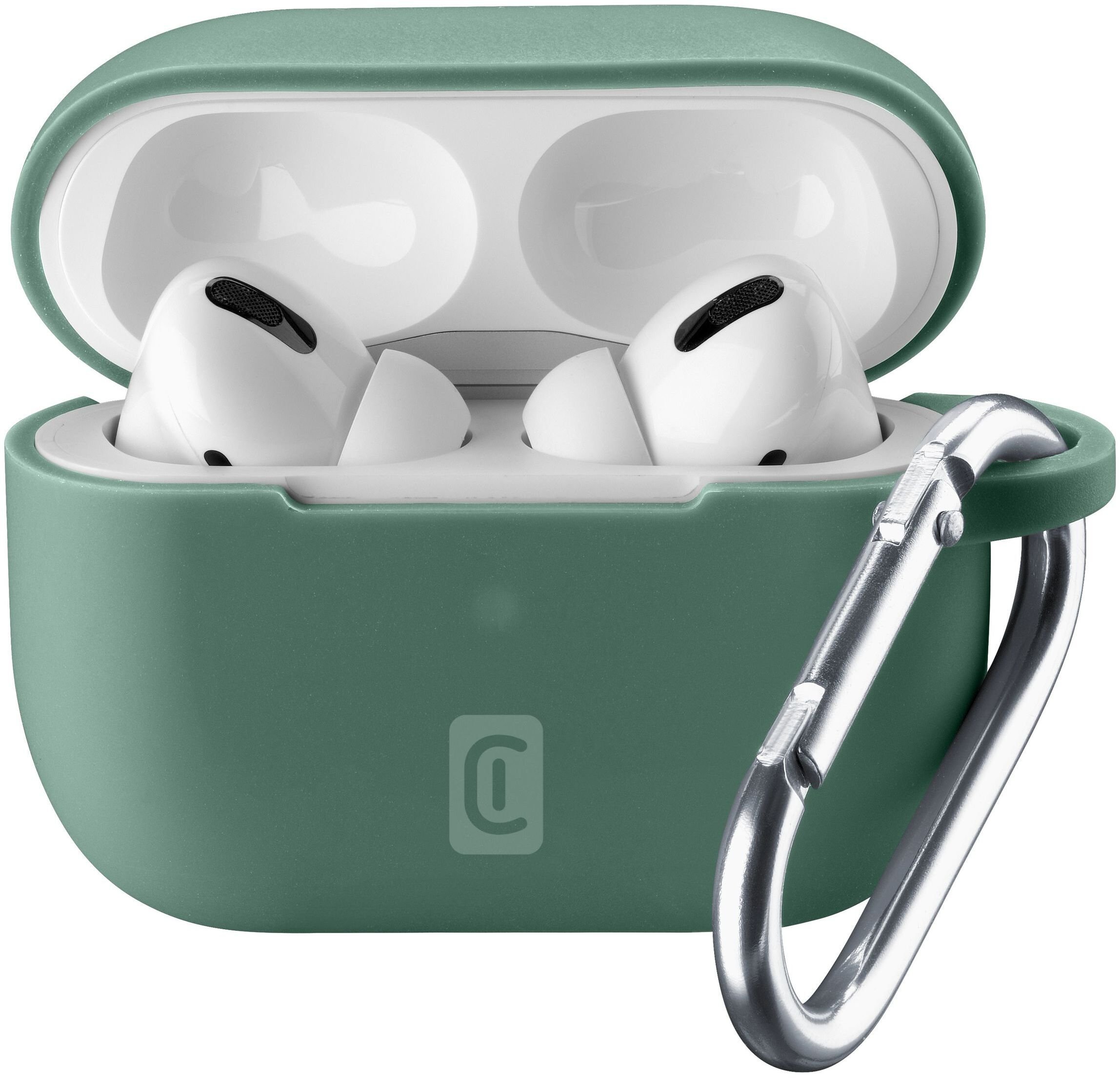 Ochronny pokrowiec z karabinką Cellularline Bounce pro Apple AirPods Pro zielony