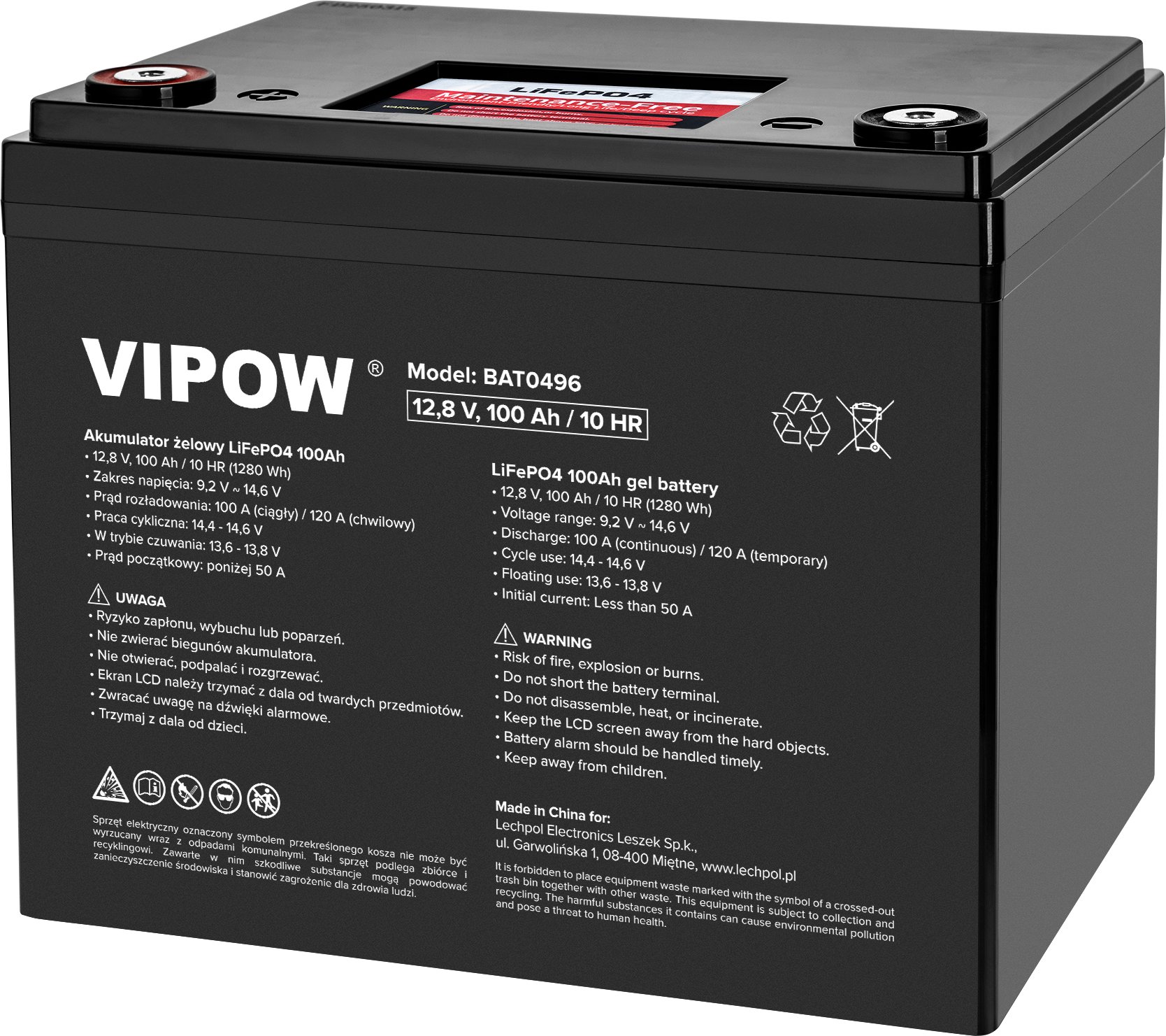Akumulator LiFePO4 100Ah z BMS