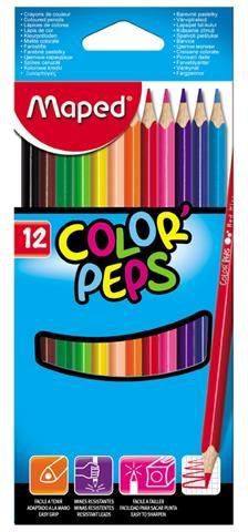 Maped Kredki 12 kolorĂłw trĂłjkÄ…tne Color`Peps 183212