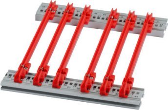 SCHROFF Standardowa szyna prowadząca SCHROFF, PC, 160 mm, szerokość rowka 2 mm, czerwona, 10 sztuk