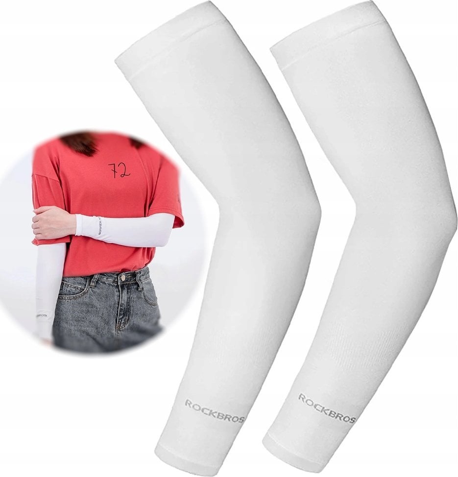 RockBros Rękawki kolarskie Rockbros XT9002W - białe (2 szt.)