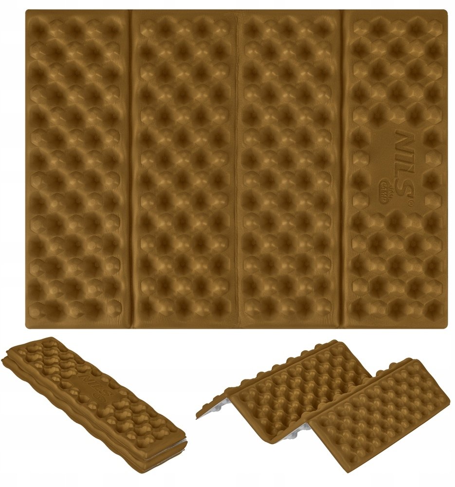 NILS NC17105 BRĄZOWA KARIMATA KEMPINGOWA DO SIEDZENIA Z PODBICIEM ALUMINIOWYM +IXPE 40 CM