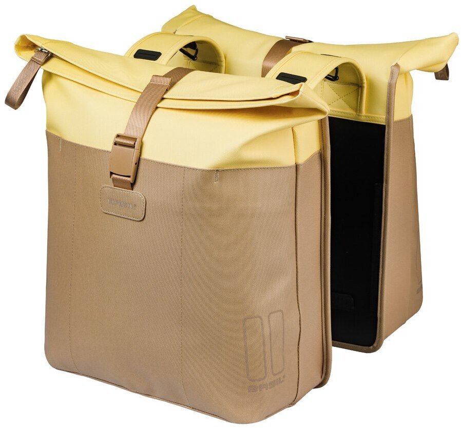 Basil Sakwa podwójna BASIL VIVE DOUBLE PANNIER BAG 28-35L, Universal Bridge System, sand/yellow