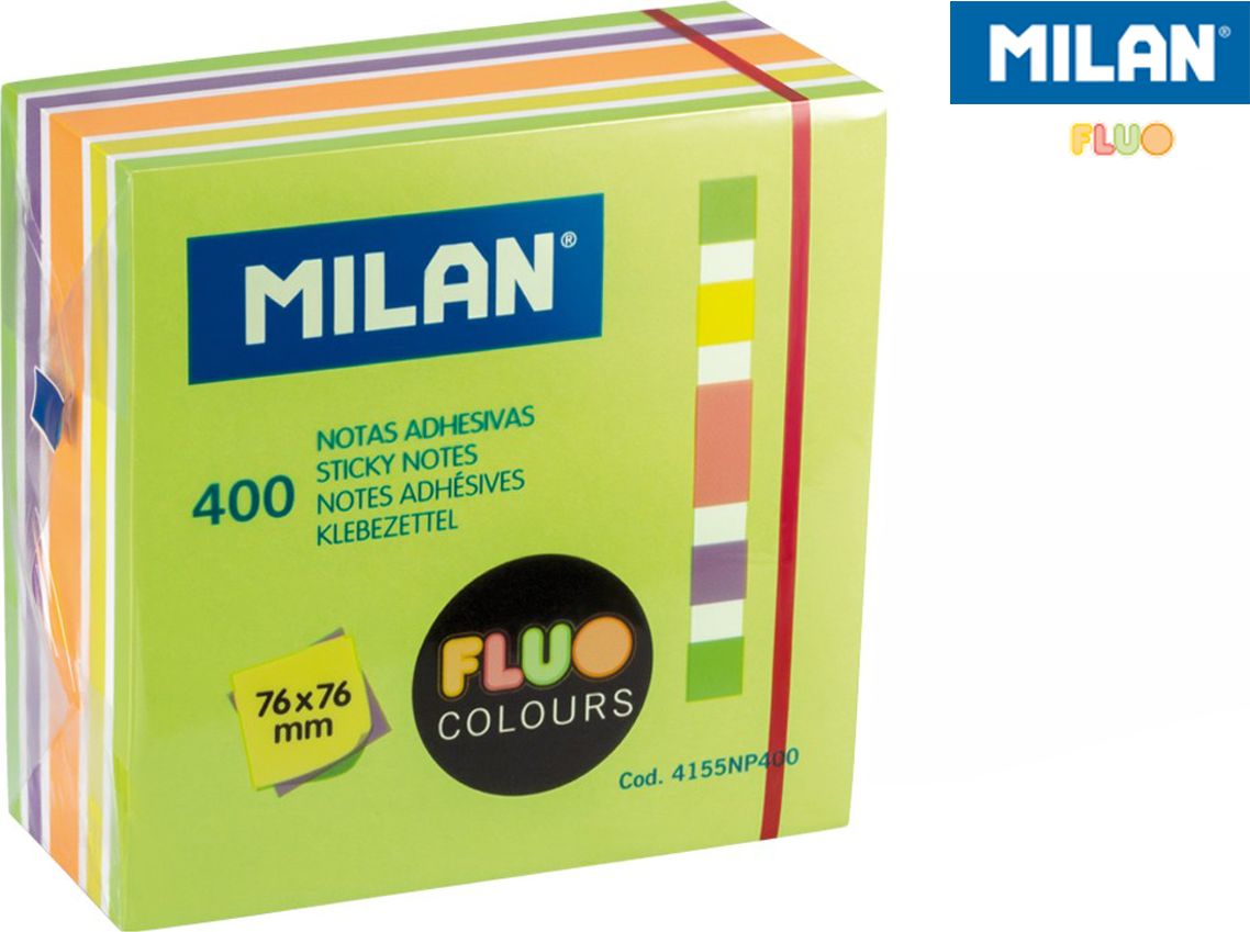 Milan Karteczki samoprzylepne 76x76/400K neon mix