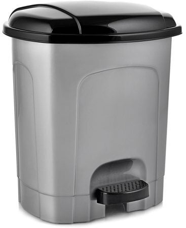Koszyk prysznicowy Kela Kosz na śmieci z pedałem plastikowy szary 5,5 l